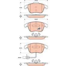 Trw GDB1814 Ön Balata Audı A4 - A5 09 > GDB1814 8K0698151A-8K0698151F-WVA24705