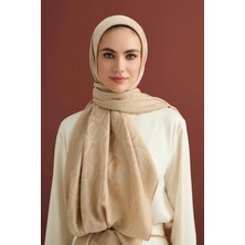 Imannoor Dama Desen Bej Naia Pamuk Şal 70X200