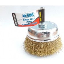 Verto Hawk HA10149 Pimli Sarı Tel Çanak Fırça 75 mm