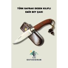 Outdoorun Türk Bayrak Desen Kılıflı Emir Bey Çakı - 20,5 cm