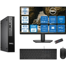 Dell Pc Pro Mıcro QCM1250 Intel® Ultra 5 235T 96GB Ddr5 256GB SSD Intel® Graphicsdell 23.8 Fhd Mon.  Freedos Mini Masaüstü Bilgisayar BTO10623F31+ZETTAUSBBELLEK