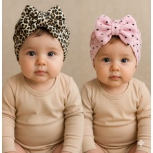 Fiyonklu Kız Bebek Bone 2 Adet
