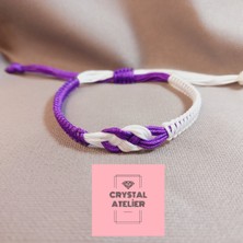 Crystal Atelier Sonsuzluk Figürlü Makrome Bileklik – Unisex Ayarlanabilir El Yapımı Makrome Bileklik - Sonsuzluk Bileklik - Makrome Bileklik - Dostluk Aşk Şans Sembolü Hediyelik Ip Sonsuzluk Bileklik