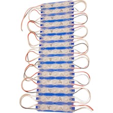 Powerr Led Aydınlatma 20 Adet 12 Volt 1.5 Watt 3 Lensli Mavi 2835 Smd LED Modül IP65 Modül