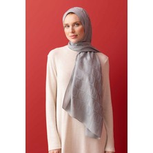 Imannoor Dama Desen Gri Naia Pamuk Şal 70X200
