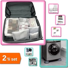 Hereveoyuncak 6 Parça Anne Bebek Hastane Çantası Organizer + 4 Adet Gürültü Emici Titreşim Engelleyici - 2li Set