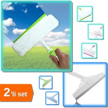 Hereveoyuncak Çekçekli Mikrofiber Cam Silme Mopu + Çekçek Cam Silme Aparatı Büyük Boy 33 cm - 2li Set E9J7A1