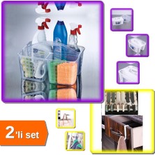 Hereveoyuncak Bölmeli Düzenleyici Sepet Caddy Beyaz + 6 Adet Çekmece Havluppan Askı - 2li Set X9V4A8