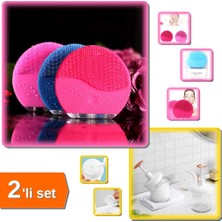 Hereveoyuncak Titreşimli Yüz Temizleme ve Masaj Aleti + Taşınabilir Yüz Krem Köpük Yıkama Makinesi - 2li Set E8T4R