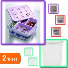 Hereveoyuncak Takı Dikiş Kutusu Saklama Kabı Hobi + Kilit Kapaklı Kuru Mama Saklama Kutusu 6 Lt - 2li Set R9F8D1