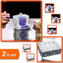 Hereveoyuncak Kulak Çubuğu Organizeri + Mozaik Desen Pratik Çekmece 12 Bölmeli Organizer - 2li Set A1T5S2
