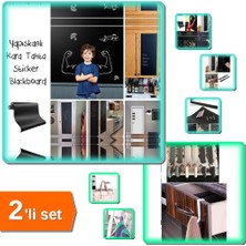 Hereveoyuncak Yapışkanlı Kara Tahta Sticker Blackboard + 6 Adet Çekmece Havluppan Çok Amaçlı Askı - 2li Set M3N1V8