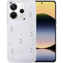 MobaxAksesuar Xiaomi Redmi Note 14 4g Kılıf Şeffaf Üzeri Kabartma Parlak Desen Fiyonk Kapak