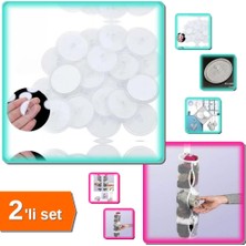 Hereveoyuncak 5 Adet Dolap Içi Temiz Çorap Düzenleyici Askılık + 20 Adet Yapışkan Disk 3 cm Çaplı - 2li Set K2Y5W2