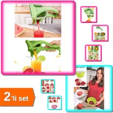 Hereveoyuncak Manuel Plastik Meyve Sıkacağı Kollu Sıkma Aparatı + Narmatik Pratik Nar Dökücü - 2li Set N3H4H1