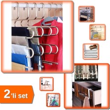 Hereveoyuncak 5 Katlı Pantolon Askısı + 6 Adet Çekmece Havluppan Askı Çok Amaçlı - 2li Set L4H9Q9