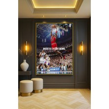 Wallivo Michael Jordan "worth Everything" Model 1 - Efsane Sporcu Bronz Metal Çerçeveli Kanvas Tablo