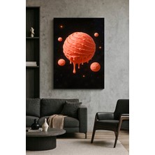 Wallivo Uzayda Eriyen Dondurma Gezegeni ve Kozmik Uyduları Pop Art Temalı Kanvas Tablo