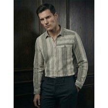 Hobi Clup Çizgili Cepli Uzun Kollu Gömlek