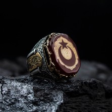 Canka İslam Usta Tasarımı Efsunkar Gümüş Erkek Yüzük