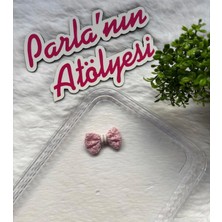Parla'nın Atölyesi 0-3 Yaş Az Saçlı ve Saçsız Bebek Tokası  Pembe Fiyonk