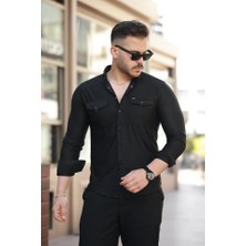 Etiler Collection Erkek Çift Cepli Çıtçıt Düğmeli Uzun Kollu Gömlek