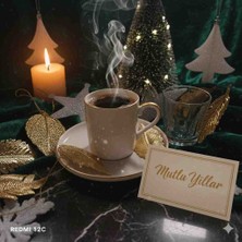 English Home Marella Gold Detaylı Kahve Fincan Seti Likör Bardaklı 17 Parça Yeni Yıl Hediye Paketi