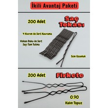Technow 200 Adet Tel Saç TOKASI+200 Adet 0.90 Saç Firketesi Toplam 400 Adet