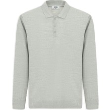 Kiğılı Polo Yaka Düğmeli Regular Fit Sıcak Tutan Yünlü Triko Kazak