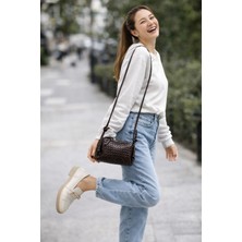 Lorevie Kadın Örgü Dokulu Ayarlanabilir Askılı Mini Omuz Çantası