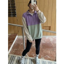 Maternel Colorblock Emzirme Özellikli Sweatshirt