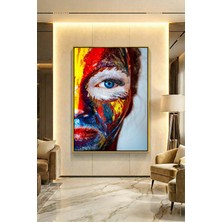 Wallivo Soyut Renklerin Duygusal Karışımı Gümüş Metal Çerçeveli Kanvas Tablo