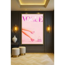 Wallivo Oyuncak Efektli Vogue Kapağı - Ilginç Modern Sanat Gümüş Metal Çerçeveli Kanvas Tablo
