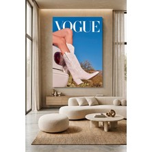 Wallivo Vogue Tarzı - Diz Üstü Çizmeli Model Moda Illüstrasyonu Kanvas Tablo