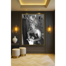 Wallivo Siyah Beyaz Vogue - Marilyn Monroe Makyaj Temalı Bronz Metal Çerçeveli Kanvas Tablo