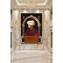 Wallivo Gentile Bellini Fatih Sultan Mehmet Portresi Bronz Metal Çerçeveli Kanvas Tablo