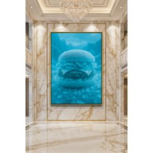Wallivo Buzul Çağından Bir Hamburger Donmuş Hamburger Manzarası Pop Art Gold Metal Çerçeveli Kanvas Tablo