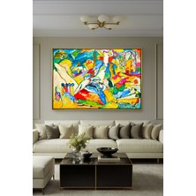 Wallivo Wassily Kandinsky Tufan (The Flood) Dışavurumcu Soyut Sanat Gümüş Metal Çerçeveli Kanvas Tablo