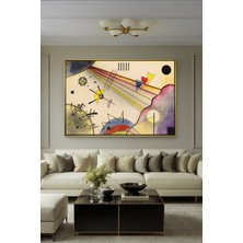 Wallivo Wassily Kandinsky Ağır Kırmızı (Schweres Rot) Bauhaus Dönemi Bronz Metal Çerçeveli Kanvas Tablo