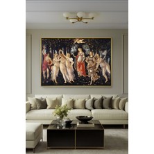 Wallivo Sandro Botticelli Ilkbahar Bahçesi Alegori La Primavera Gold Metal Çerçeveli Kanvas Tablo