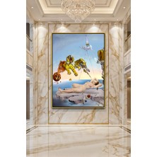 Wallivo Salvador Dali Bir Arının Uçuşu Nedeniyle Uyanan Rüya Gold Metal Çerçeveli Kanvas Tablo