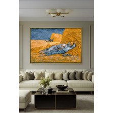Wallivo Van Gogh'un Millet Yorumu (The Siesta) Post-Empresyonist Gümüş Metal Çerçeveli Kanvas Tablo