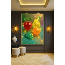Wallivo Kristalleşmiş Meyveler Gold Metal Çerçeveli Kanvas Tablo