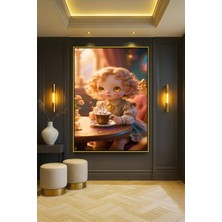 Wallivo Bebek Oyuncak Model 2 Çocuk Gold Metal Çerçeveli Kanvas Tablo