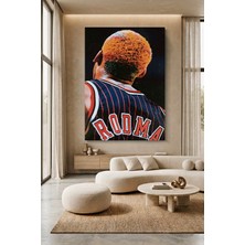 Wallivo Dennis Rodman Kafa Portresi Model 2 - Çılgın Saçlar Spor Kanvas Tablo