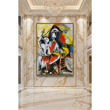Wallivo Pablo Picasso Müzik ve Figürler Ekspresif Kompozisyon Gümüş Metal Çerçeveli Kanvas Tablo