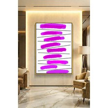 Wallivo Hafif Mor Tonlarının Ahengi Model 1 Gold Metal Çerçeveli Kanvas Tablo