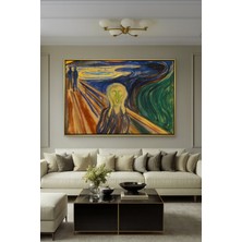 Wallivo Edvard Munch Çığlık | Dışavurumculuk Akımının Başyapıtı Bronz Metal Çerçeveli Kanvas Tablo