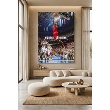 Wallivo Michael Jordan "worth Everything" Model 1 - Efsane Sporcu Kanvas Tablo