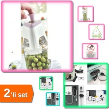 Hereveoyuncak 2 Adet Airfryer Kablo Toplama Aparatı + Zeytin Çizme - Kesme Makinesi Parmaklıklı - 2li Set HF2LQW